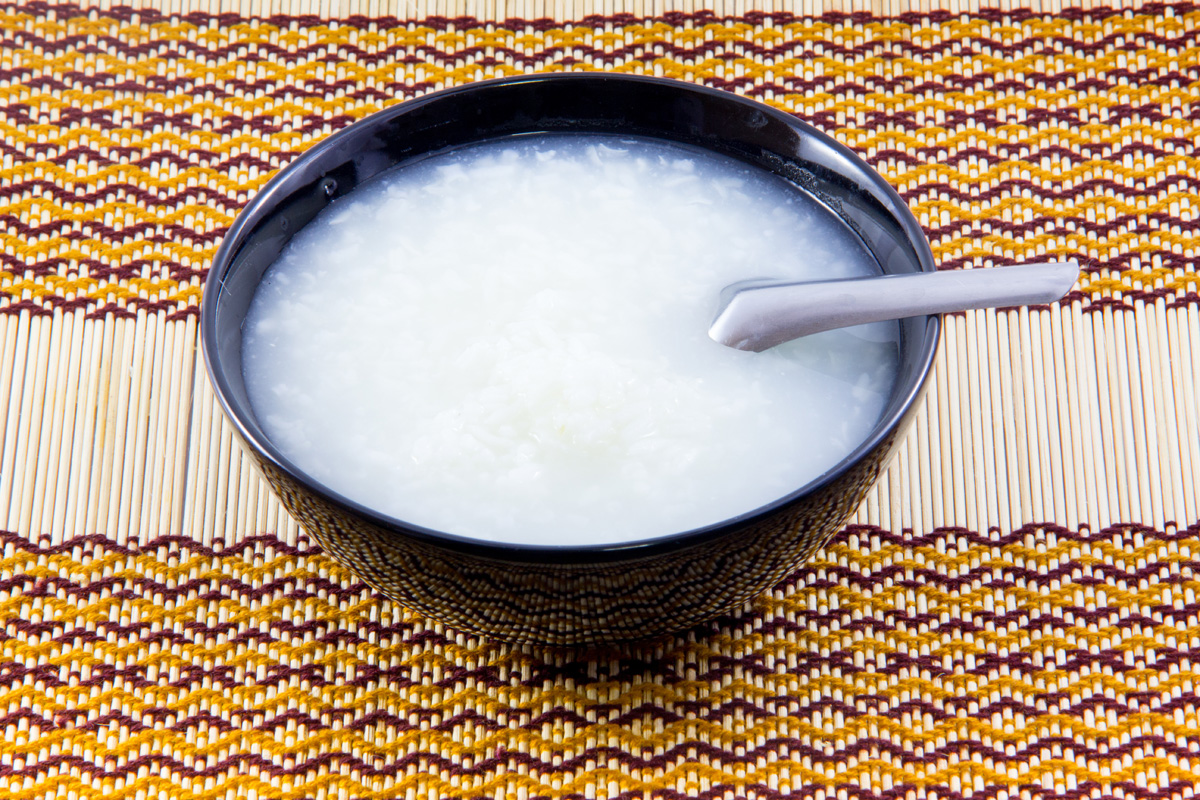 Asian food, plain rice porridge