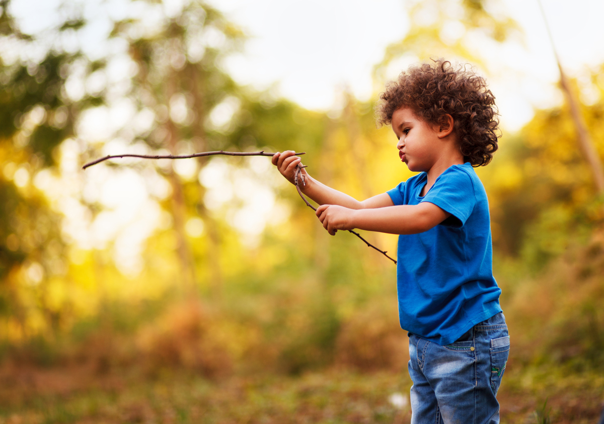 Boy having fun in nature